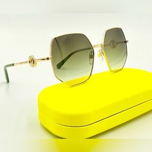 Marc Jacobs Women’s Fashion Sunglasses Oversized 59m Gold w/ Gradient Green Lens